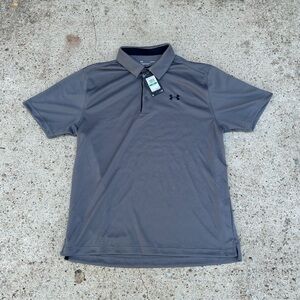 Under Armour Mens T-Shirt Large Gray Golf Performance Tech 1290140 Loose-fit